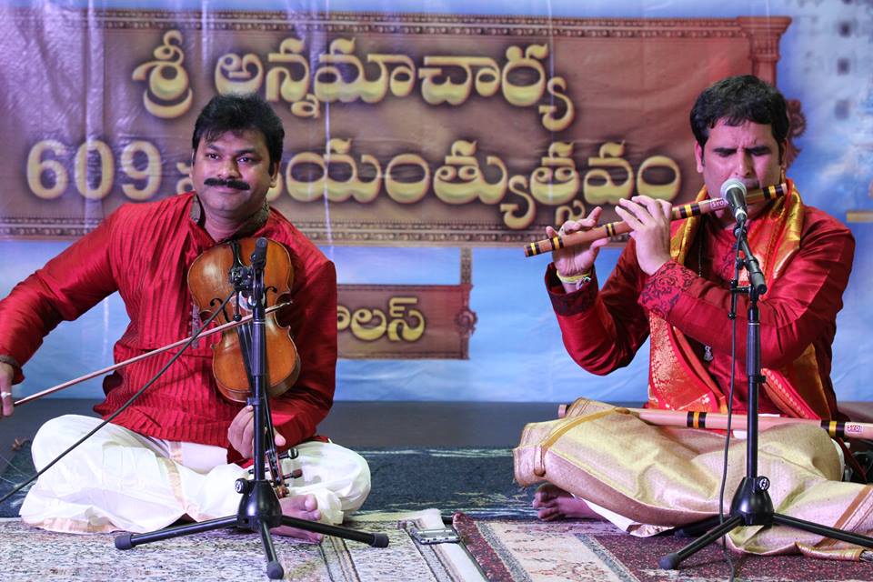 Violin Vasu and Flute Phani at the Annamacharya Jayanthi Utsavam